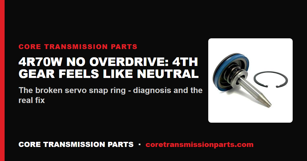 4R70W No Overdrive: Why 4th Gear Feels Like Neutral and How to Fix It