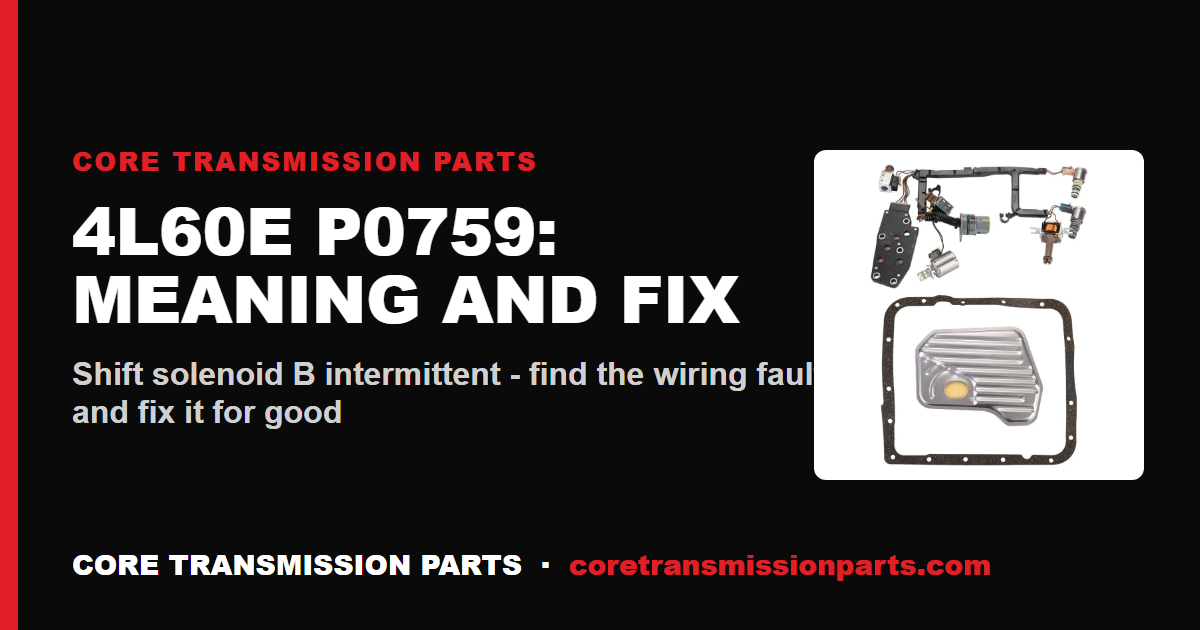 4L60E P0759 - What It Means, Causes, and How to Fix It