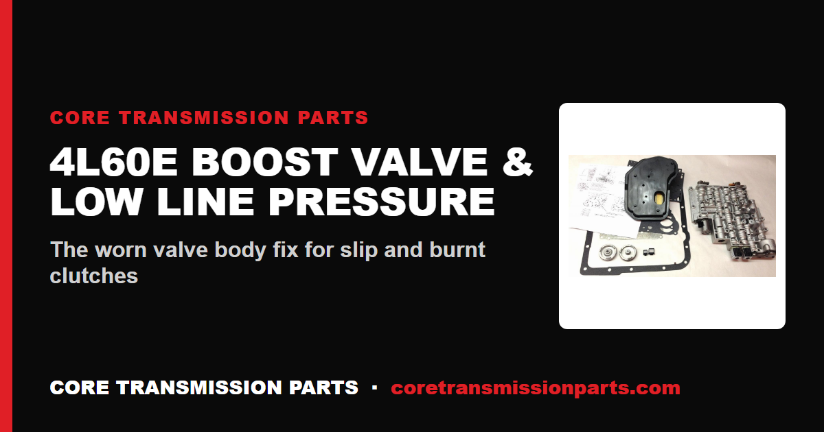 4L60E Boost Valve Wear and Low Line Pressure: The Valve Body Fix
