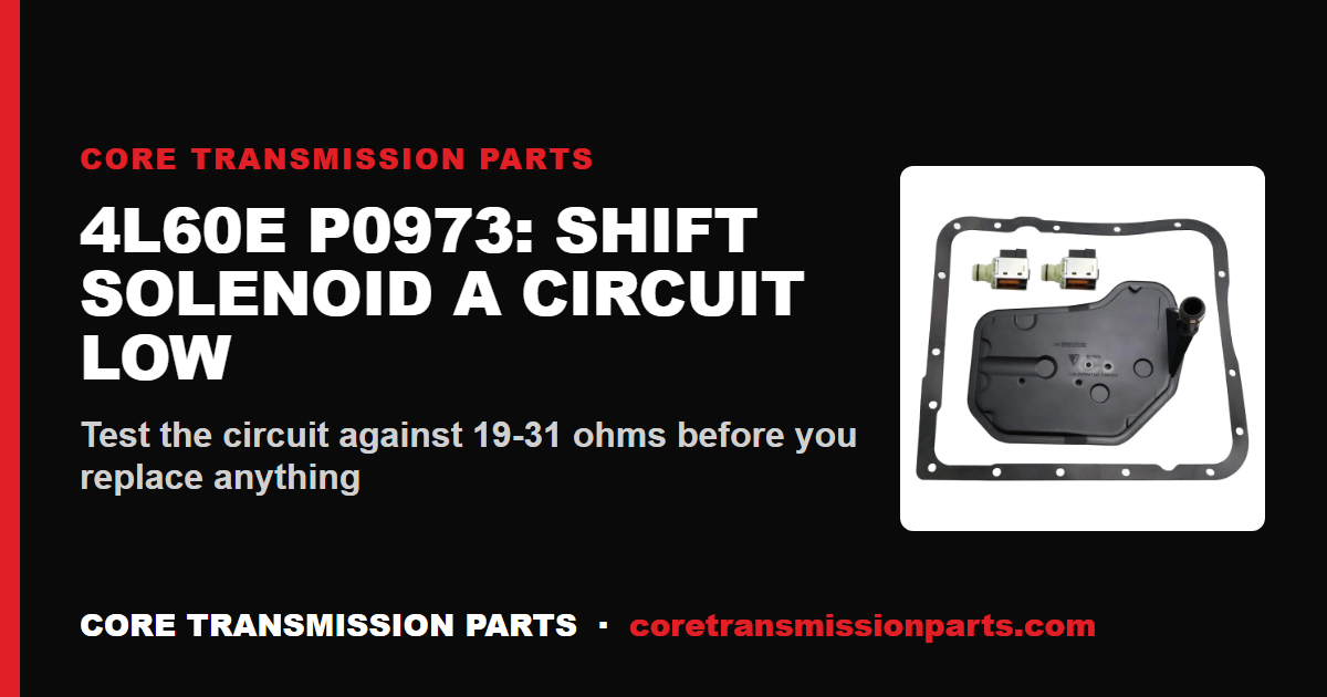4L60E P0973: What Shift Solenoid A Control Circuit Low Means and How to Fix It