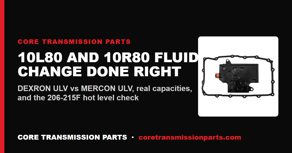 10L80 and 10R80 Transmission Fluid Change: ULV Fluid, Capacity, and the Level-Check Procedure