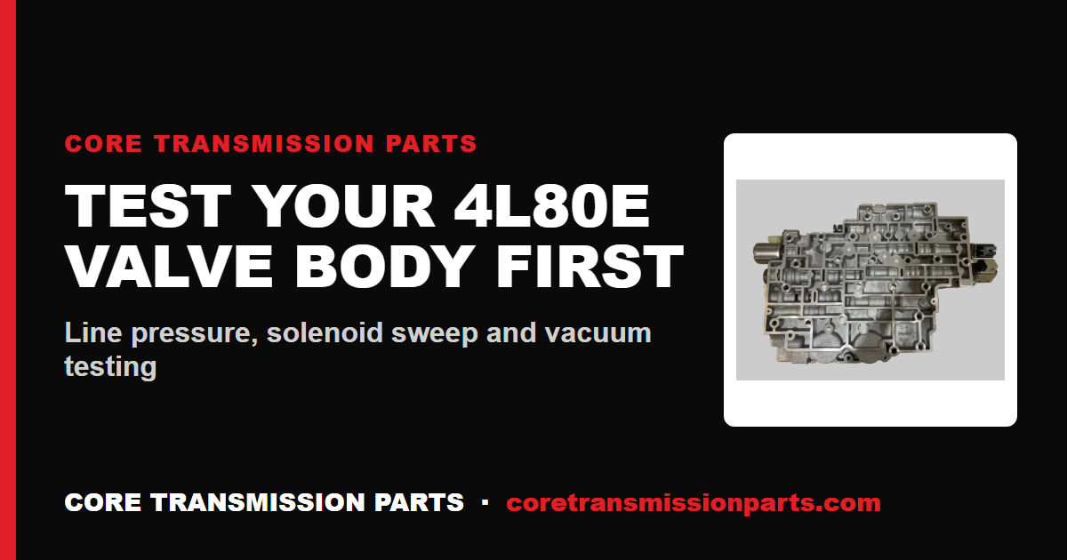 How to Test a 4L80E Valve Body Before You Replace It