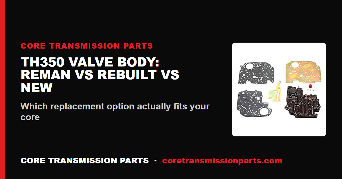 TH350 Valve Body: Reman vs. Rebuilt vs. New - What to Actually Buy