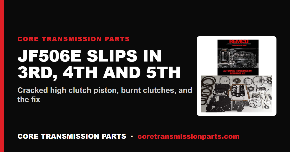 JF506E Transmission Problems: Slipping in 3rd, 4th and 5th, No Reverse, and the Real Fix