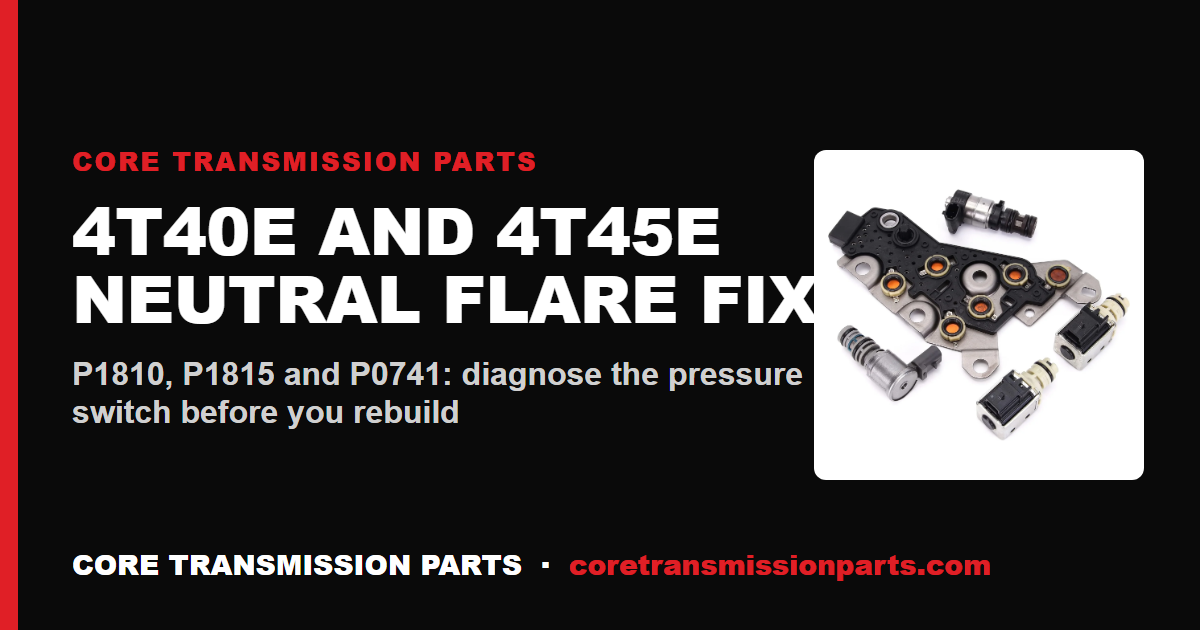 4T40E and 4T45E Neutral Flare, No 1-2 Upshift and Harsh Shifts: P1810, P1815 and P0741 Diagnosis and the Real Fix