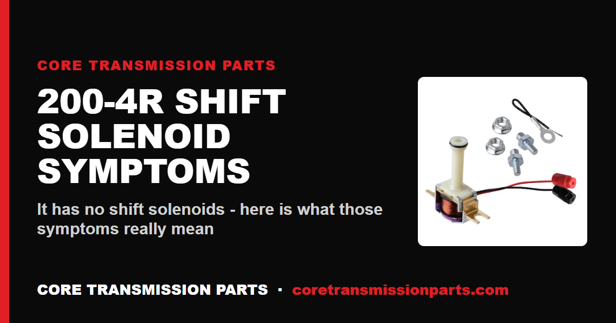 200-4R Shift Solenoid Symptoms: What They Actually Mean