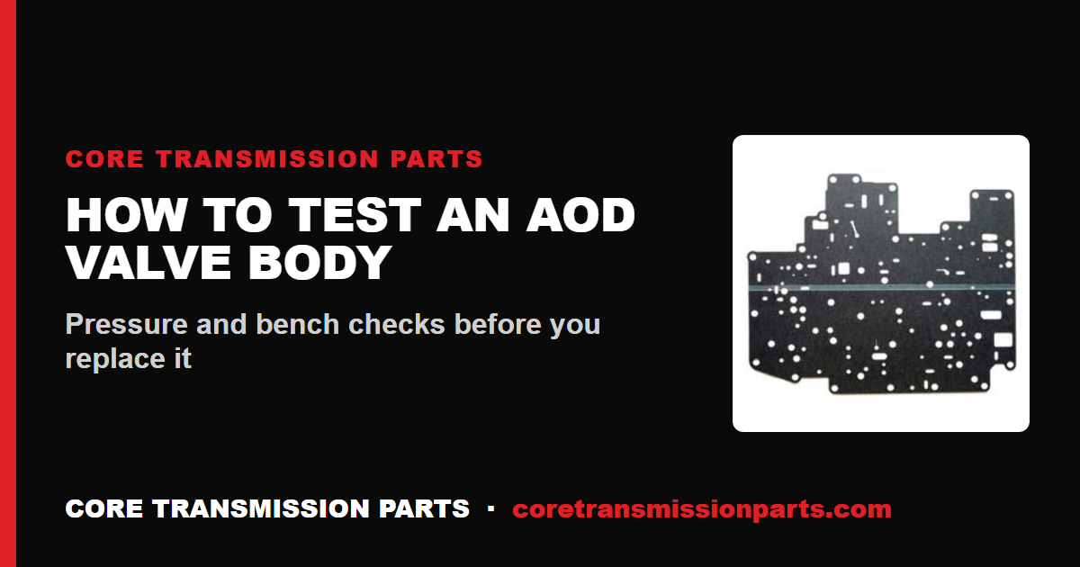 How to Test an AOD Valve Body Before You Replace It