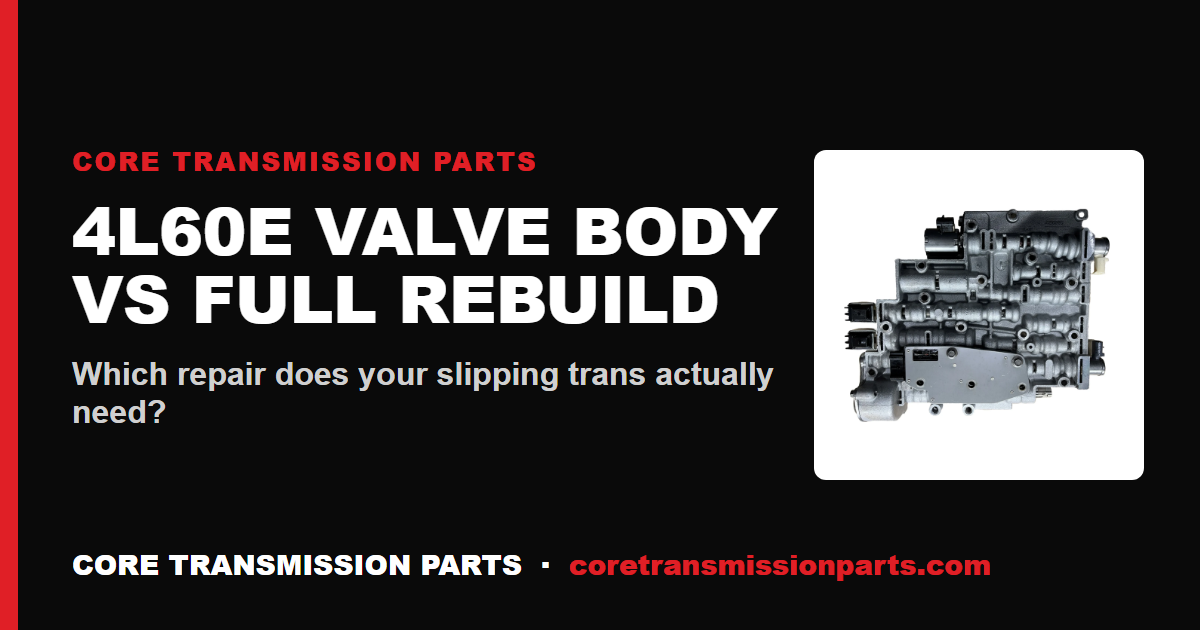 4L60E Valve Body Replacement Cost: Is It Worth It vs a Full Rebuild?