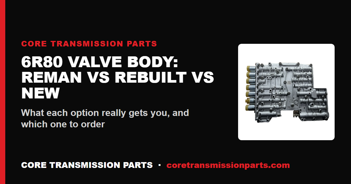 6R80 Reman vs Rebuilt vs New Valve Body: What to Buy