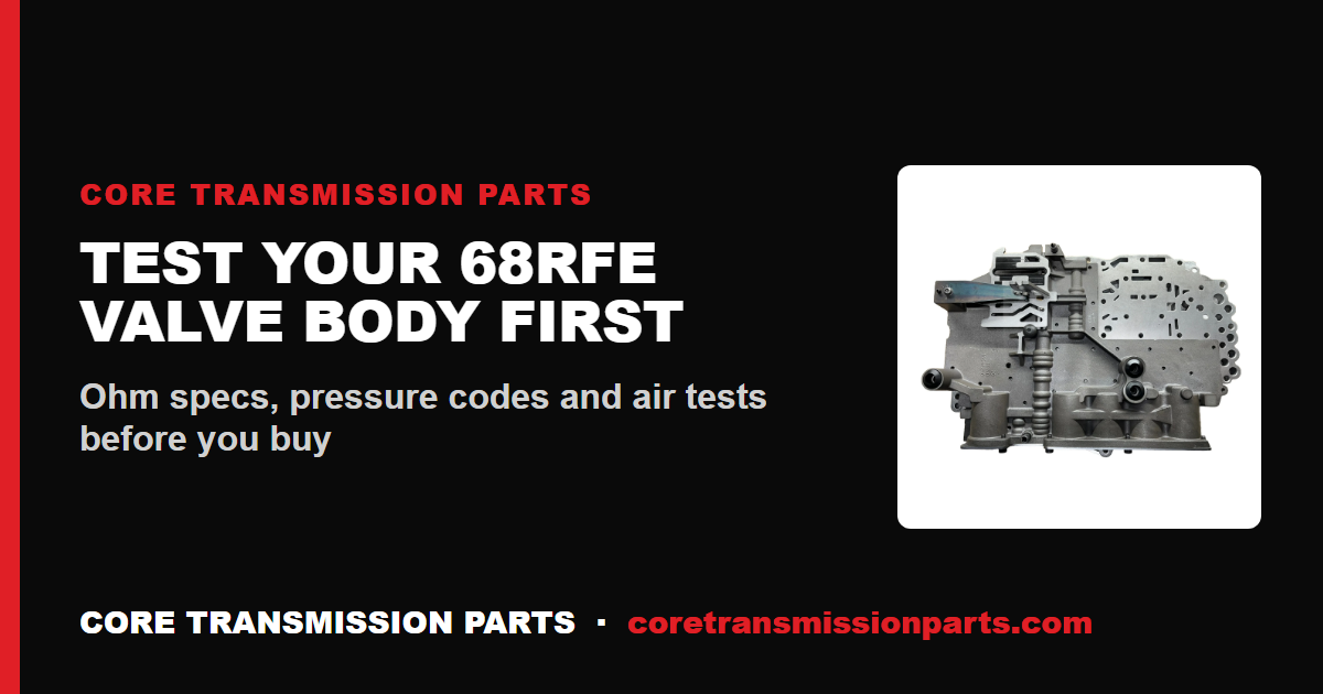 How to Test a 68RFE Valve Body Before You Replace It