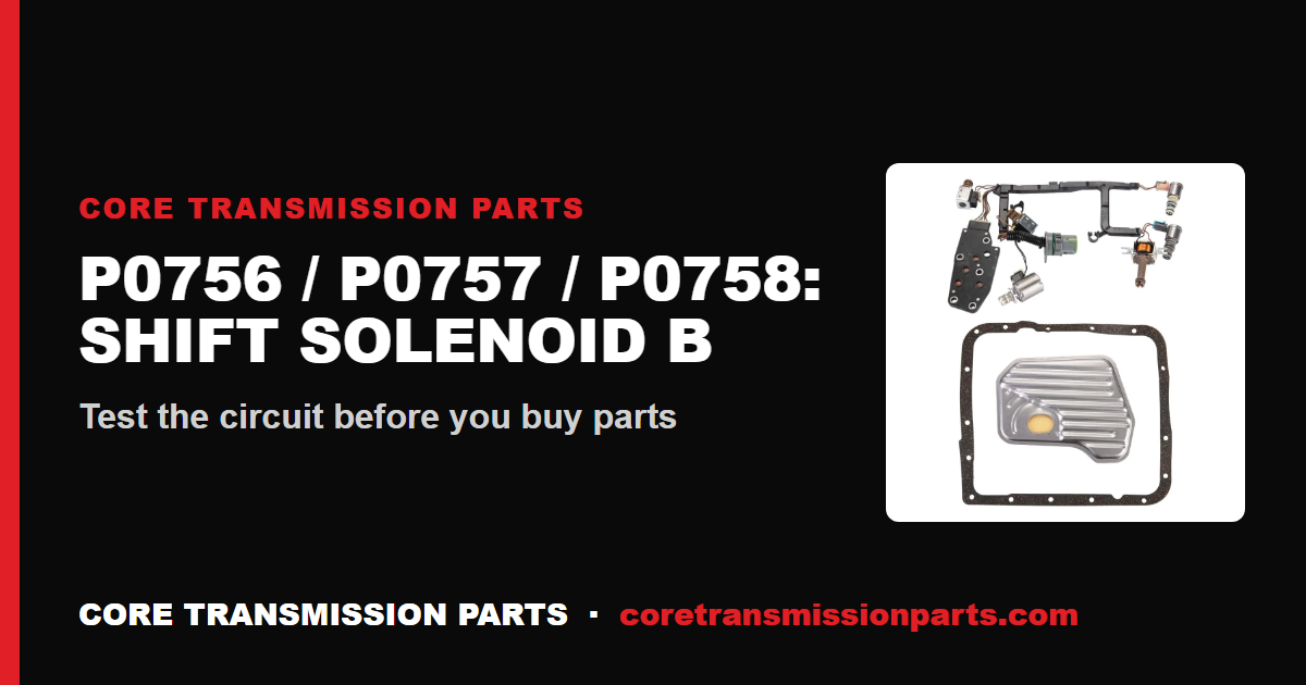 P0756, P0757 and P0758: Shift Solenoid B Faults, Diagnosis and the Real Fix