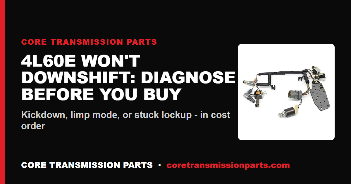 4L60E Won't Downshift: Diagnosis Order and the Real Fix