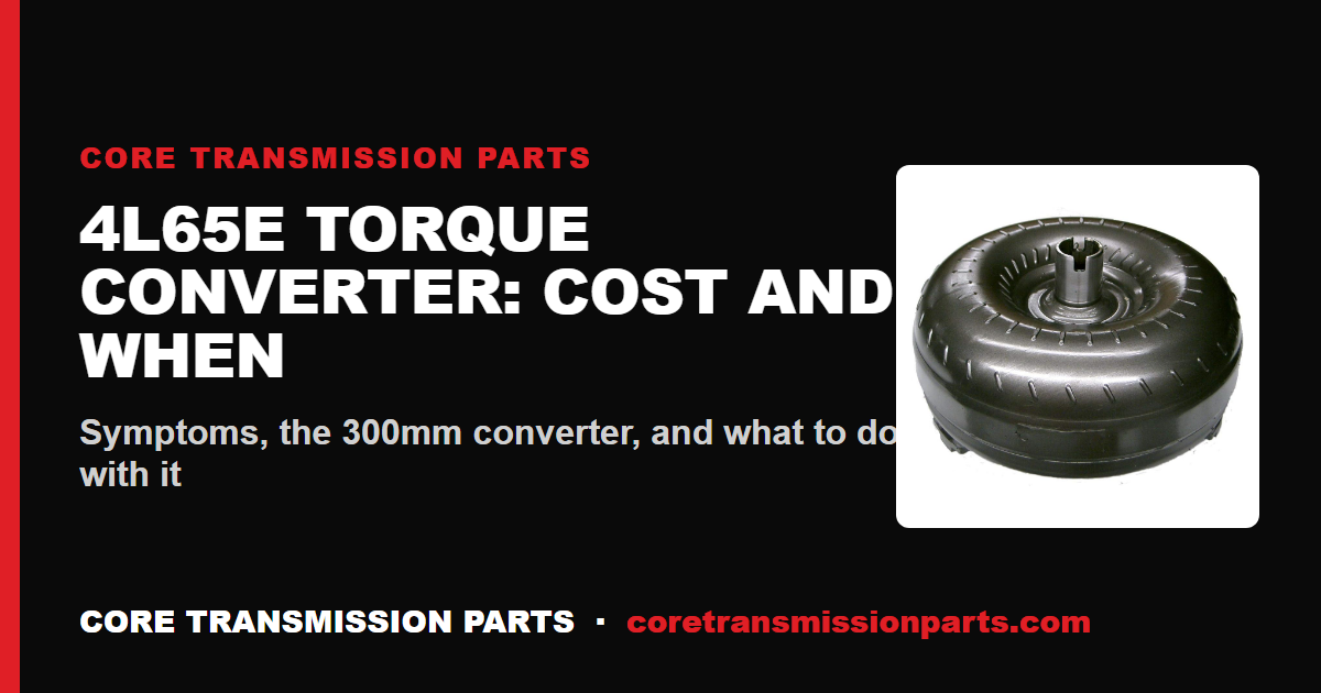 4L65E Torque Converter Replacement - Cost and When to Do It