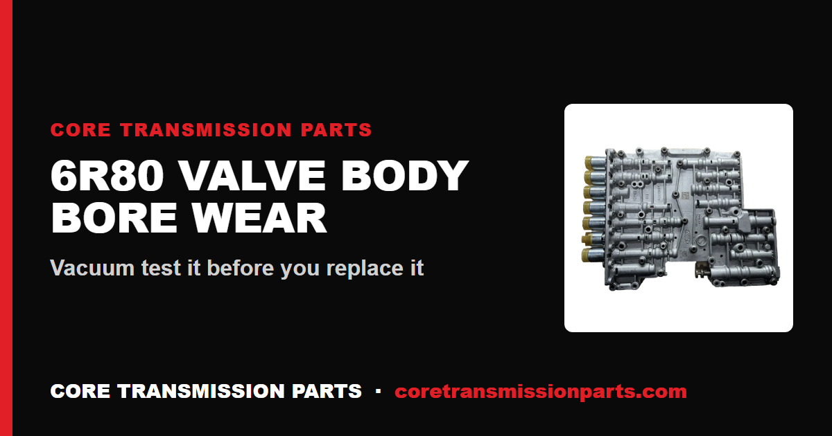 6R80 Valve Body Bore Wear: Symptoms, Vacuum Testing and the Real Fix