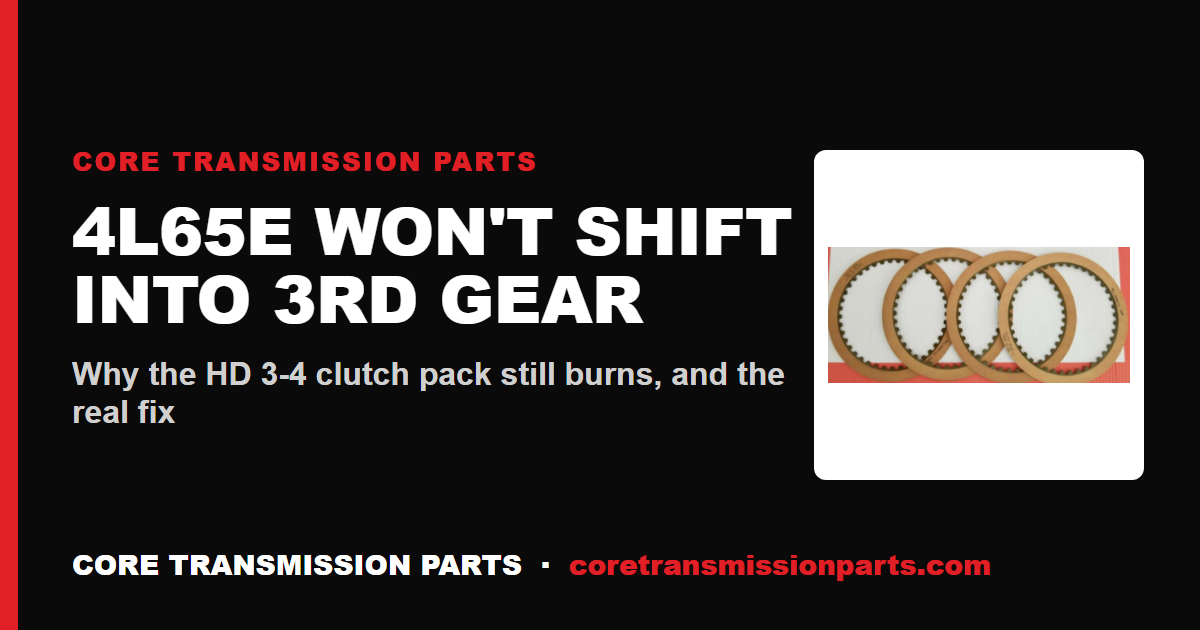 4L65E Won't Shift Into 3rd Gear: Why the HD 3-4 Pack Still Burns, and How to Fix It Right