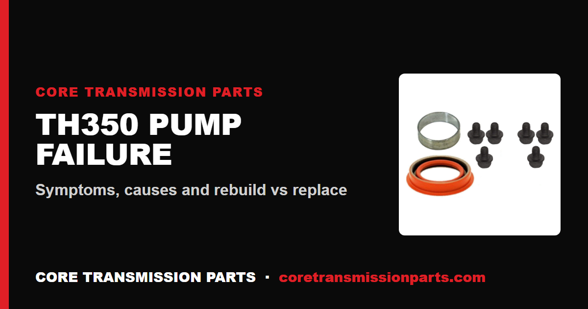 TH350 Pump Failure: Symptoms, Causes and Rebuild vs Replace