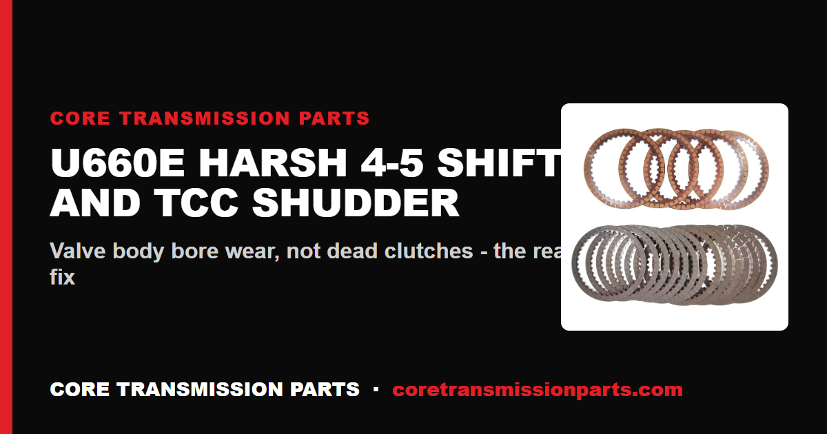 Toyota U660E Harsh 4-5 Shift, TCC Shudder and Delayed Engagement: Valve Body Diagnosis and the Real Fix