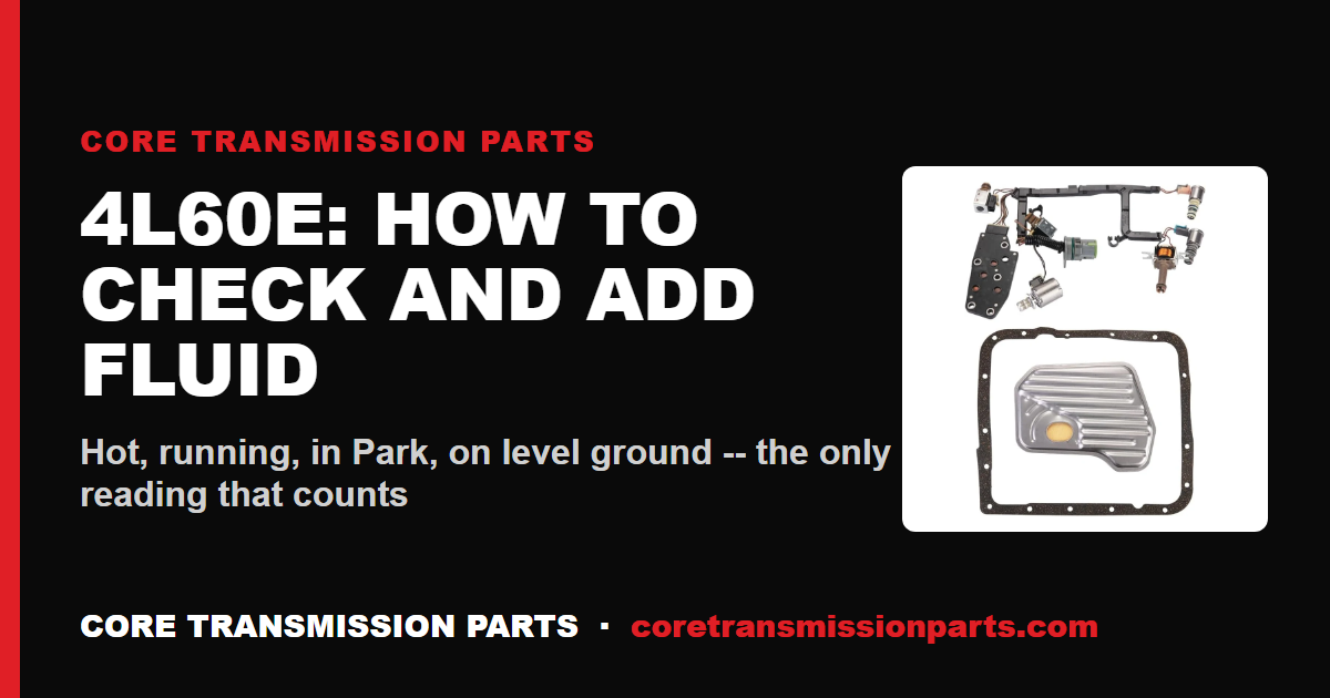 4L60E How to Check and Add Fluid