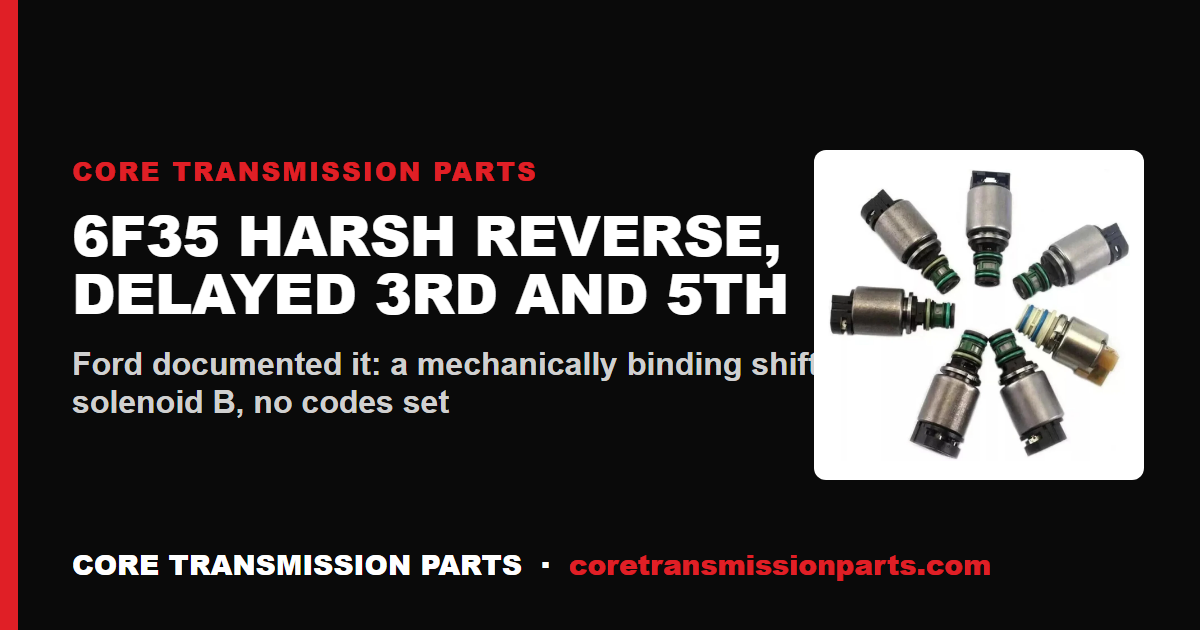 6F35 Harsh Reverse and Harsh or Delayed 3rd and 5th Gear Shifts: Shift Solenoid B Diagnosis and the Real Fix
