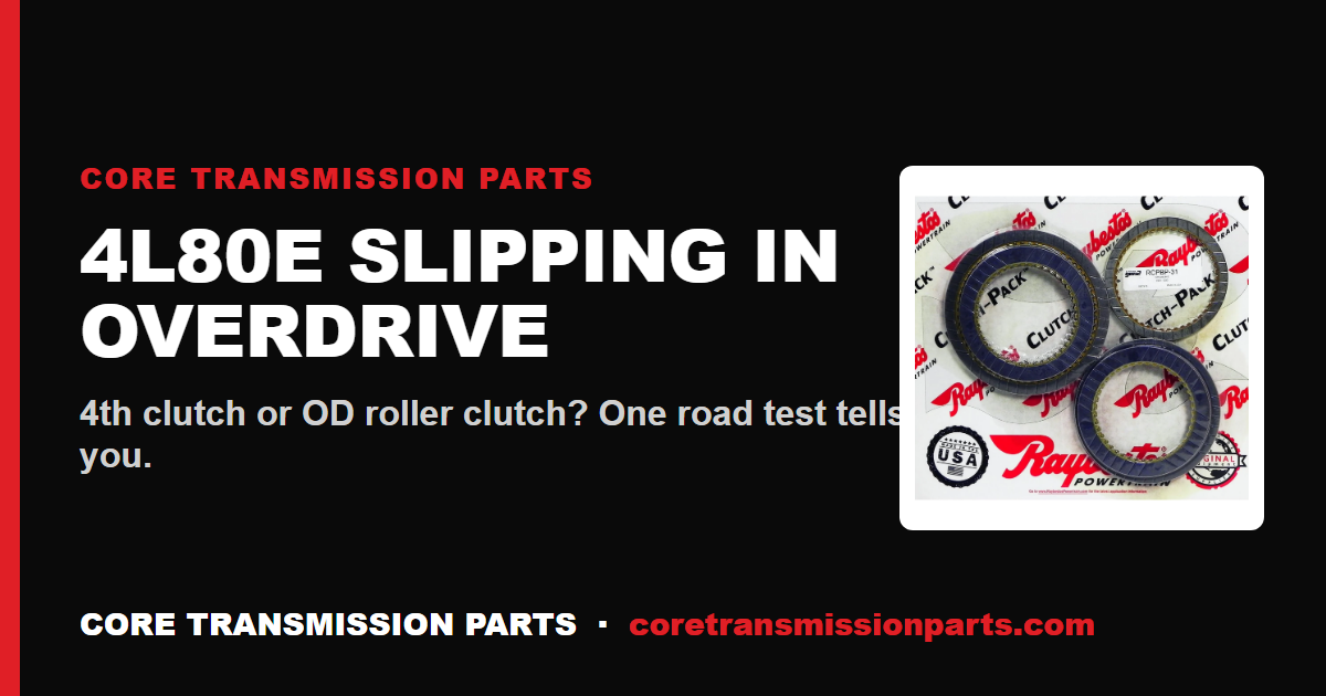 4L80E Slipping in Overdrive: 4th Clutch vs. OD Roller Clutch