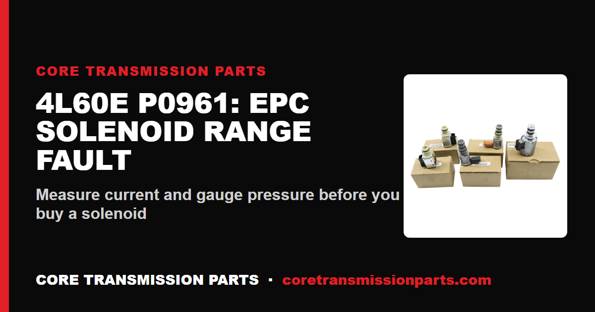 4L60E P0961: What It Means, Causes, and How to Fix It