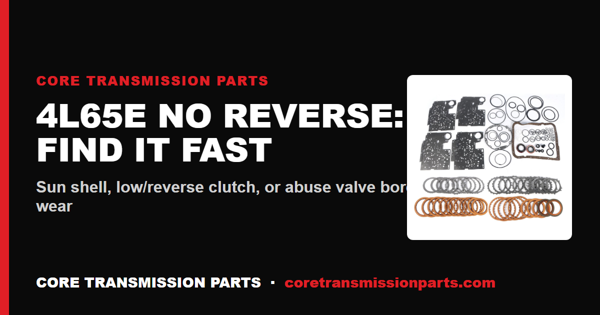 4L65E No Reverse: Causes, Diagnosis and the Real Fix