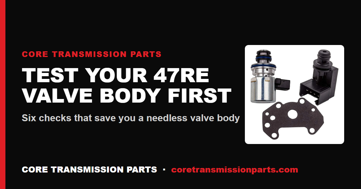 How to Test a 47RE Valve Body Before You Replace It