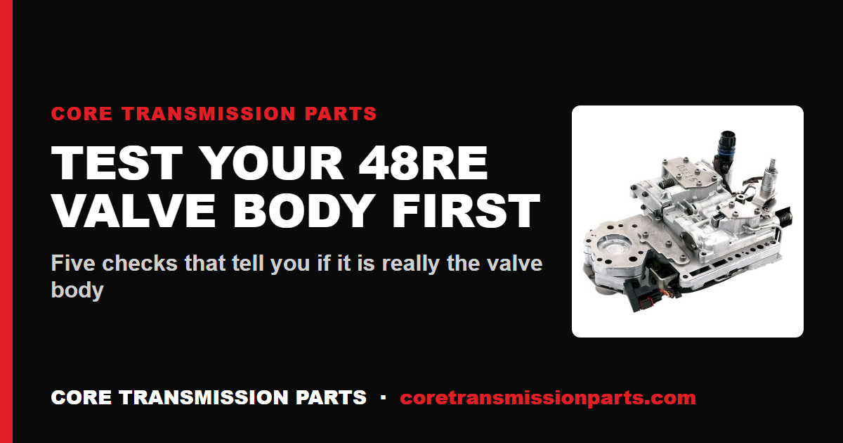 How to Test a 48RE Valve Body Before You Replace It