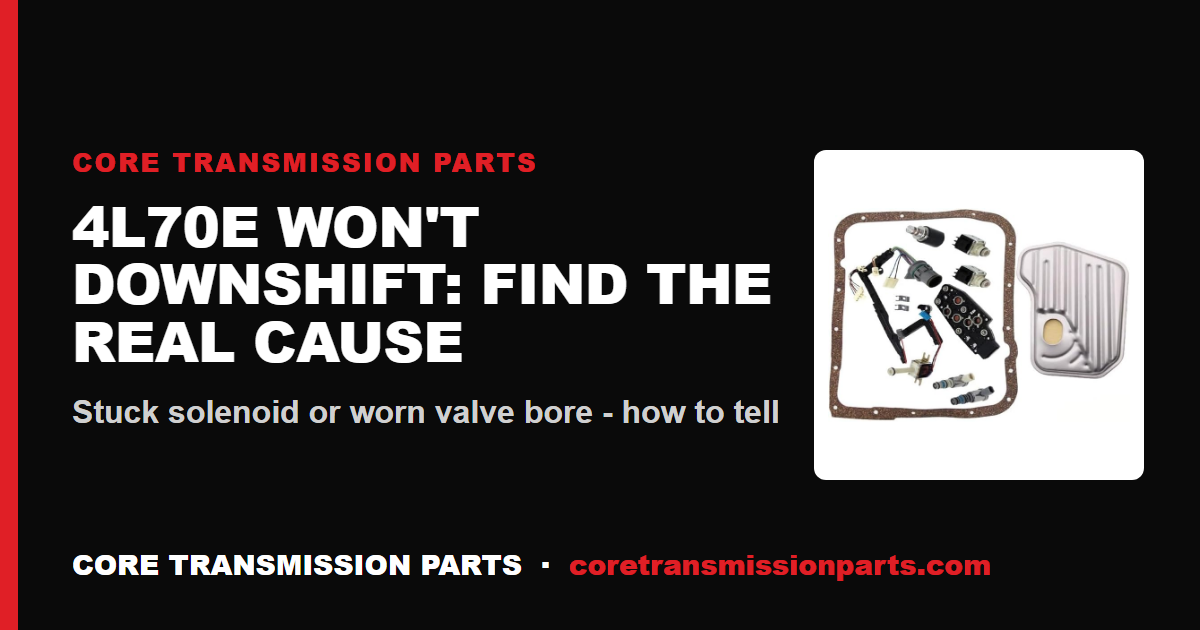 4L70E Won't Downshift: How to Find the Real Cause