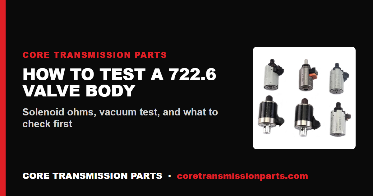 How to Test a 722.6 Valve Body Before You Replace It