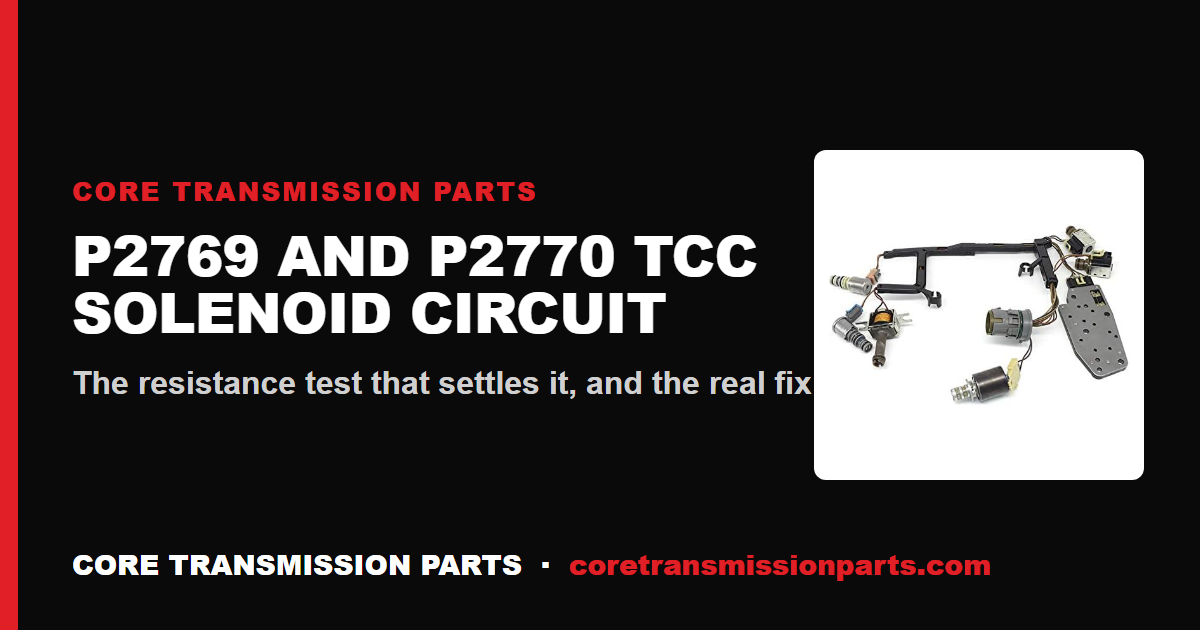 P2769 and P2770: Torque Converter Clutch Solenoid Circuit Low and High Diagnosis and the Real Fix