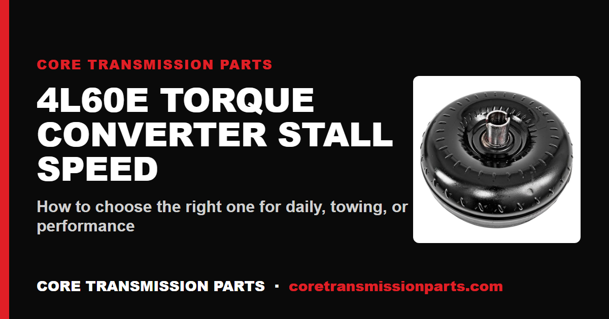 4L60E Torque Converter Stall Speed: How to Choose the Right One