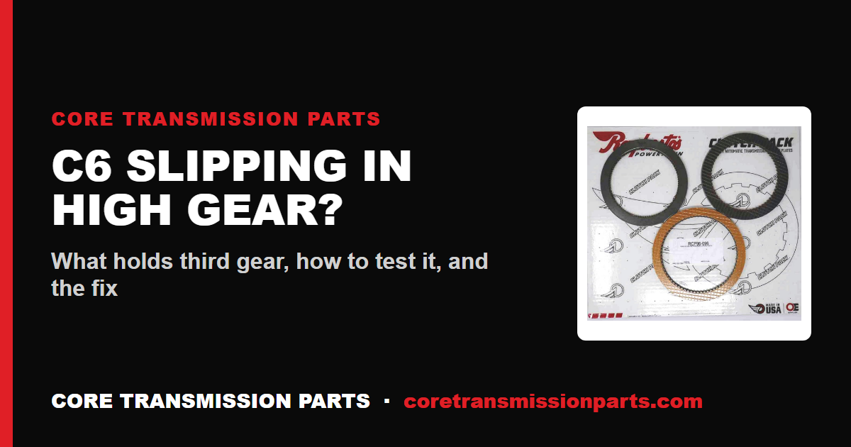 C6 Slipping in Overdrive (High Gear): Causes, Diagnosis, and the Fix