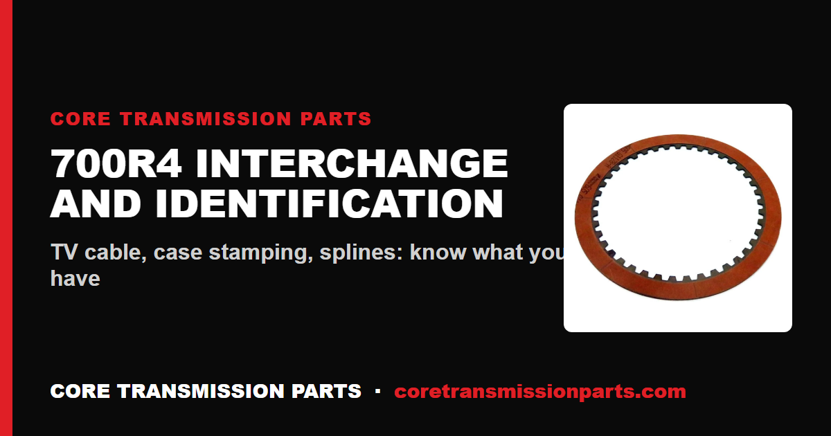700R4 Interchange and Identification: How to Tell What You Actually Have