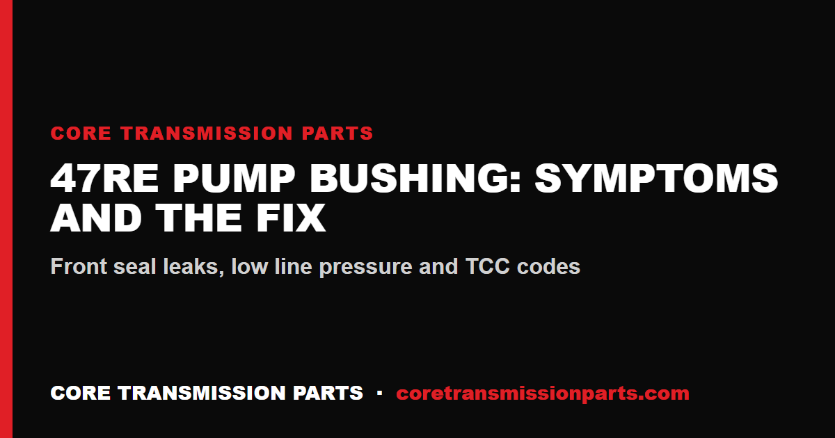 47RE Pump Bushing Replacement Guide: Symptoms and the Fix