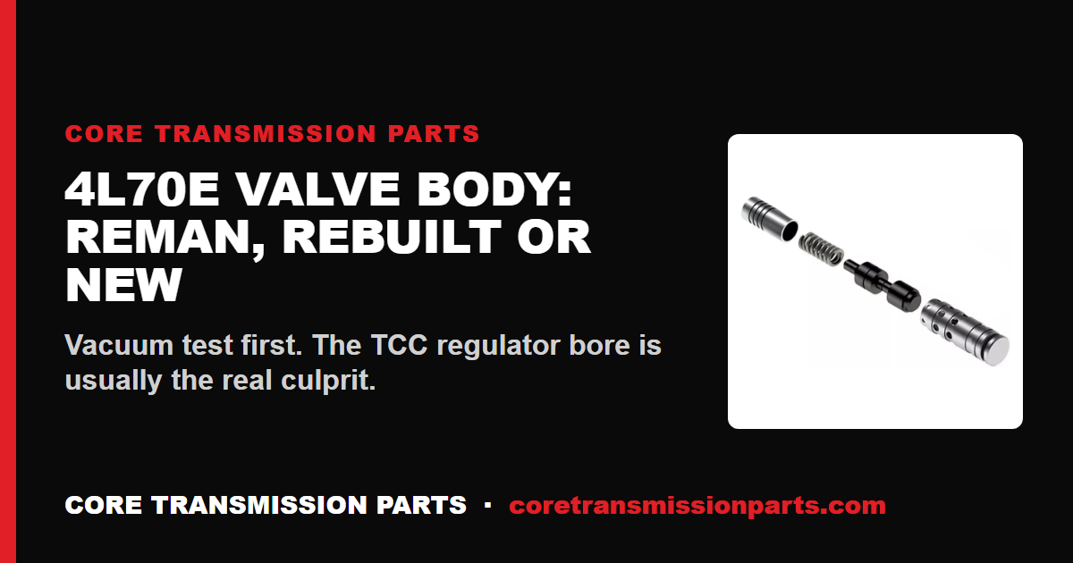 4L70E Reman vs Rebuilt vs New Valve Body: What to Buy
