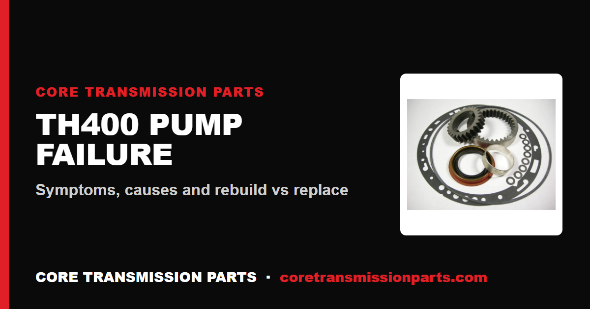 TH400 Pump Failure: Symptoms, Causes and Rebuild vs Replace