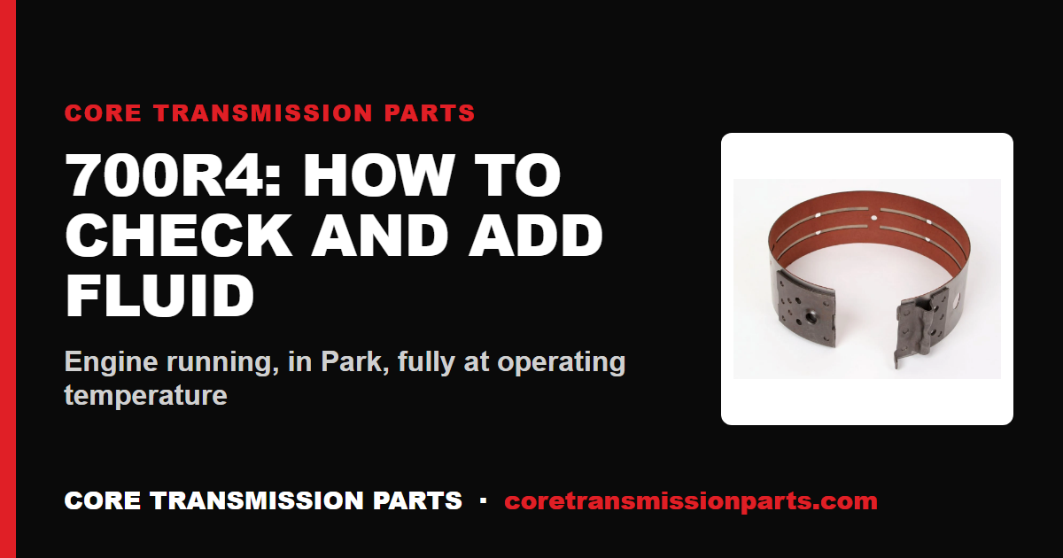 700R4 How to Check and Add Fluid