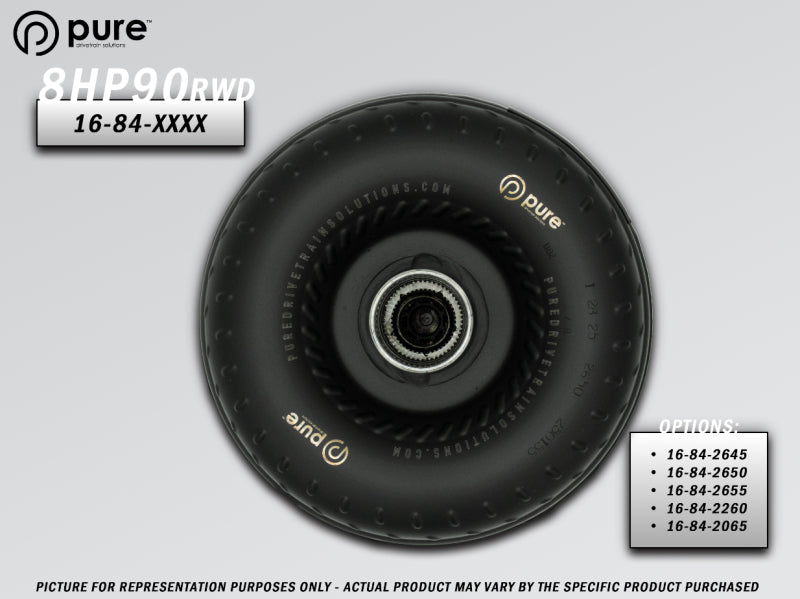 Pure Drivetrain 8HP90 High Performance Billet Race Torque Converter - 26/50 Stator - RWD - 16-84-2650