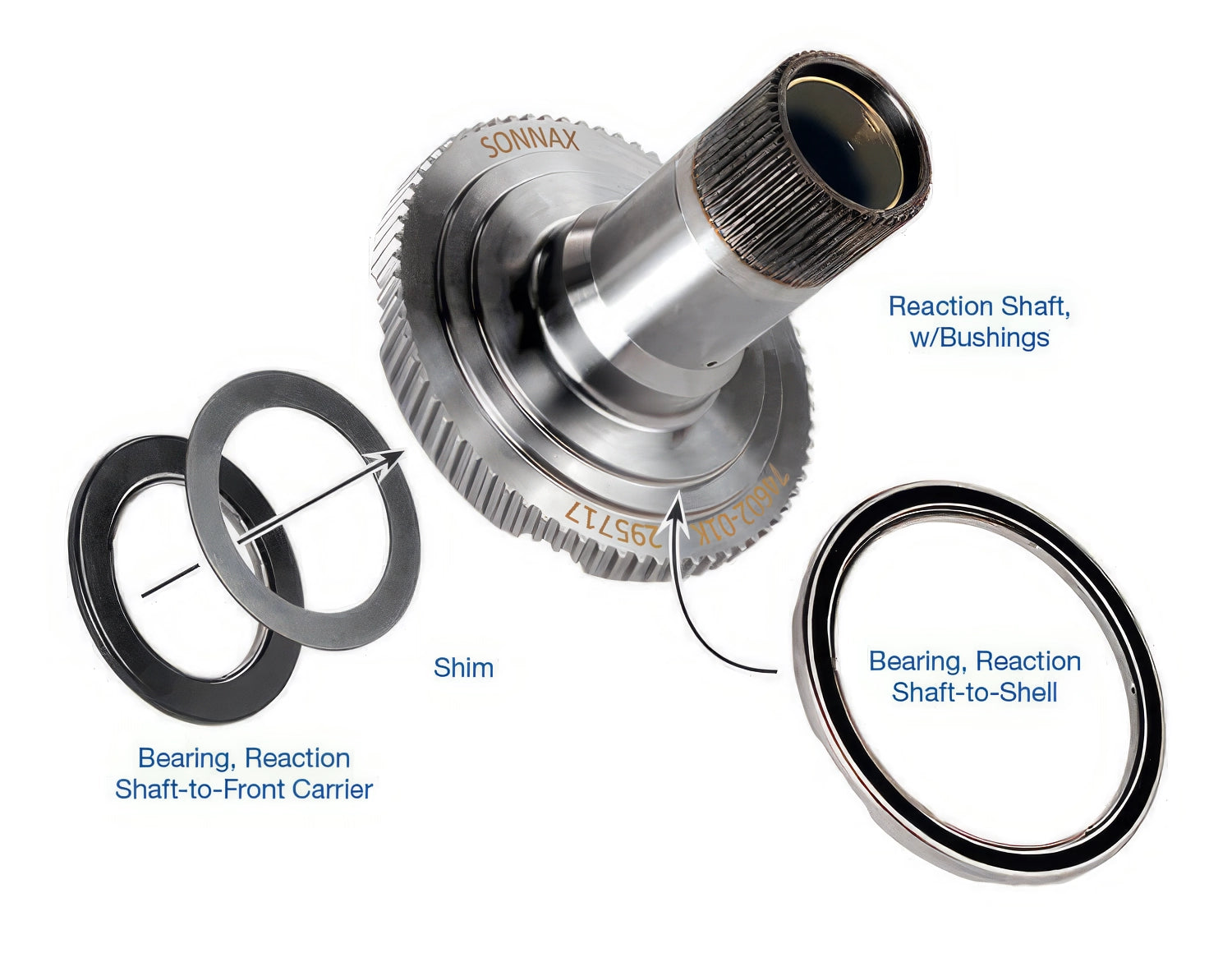 Sonnax Heavy Duty Reaction Shaft Kit for 2004R - 74602-01K