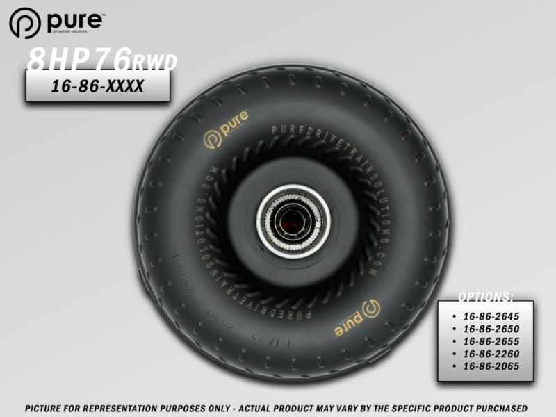 Pure Drivetrain 8HP76 High Performance Billet Race Torque Converter - 20/65 Stator - RWD - 16-86-2065