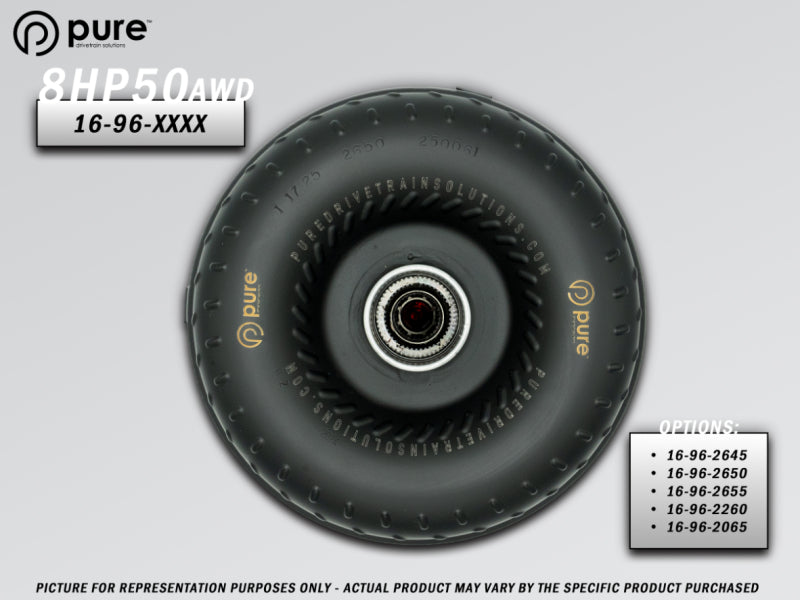 Pure Drivetrain 8HP50 High Performance Billet Race Torque Converter - 20/65 Stator - AWD - 16-96-2065