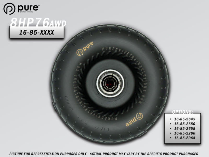 Pure Drivetrain 8HP76 High Performance Billet Race Torque Converter - 20/65 Stator - AWD - 16-85-2065