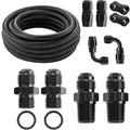 4L65E 6AN Black Nylon Braided Transmission Cooler Lines Kit with Fittings OEM