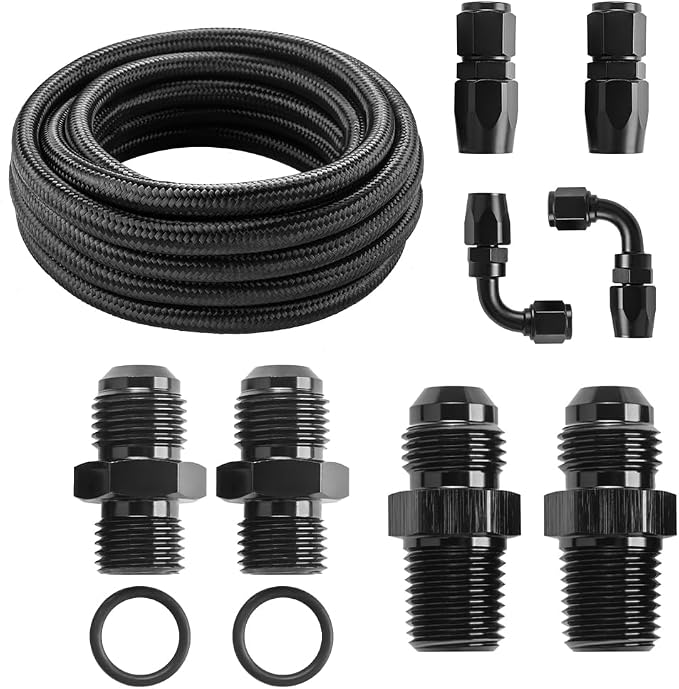 4L65E 6AN Transmission Cooler Line Kit 15 ft Braided