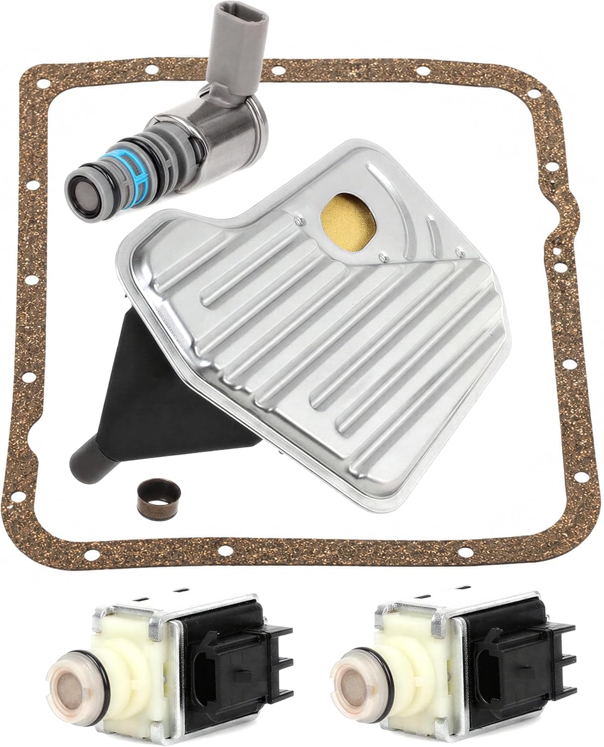 4T65E TCC and PWM Downshift Shift Solenoid Kit with Filter and Pan Gasket OEM