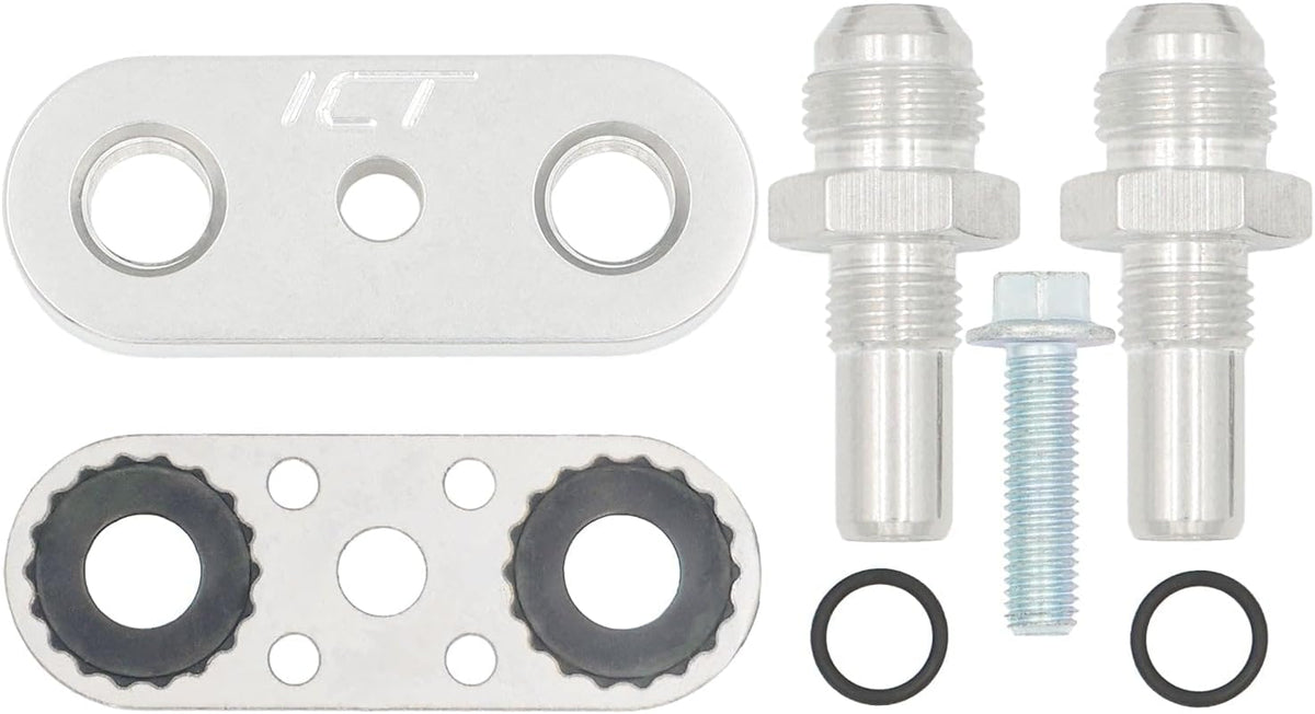 6L90 Cooler Line Adapter Plate with Gasket 8AN Fittings ICT Billet 551121-8AN OEM