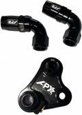 6R80 Transmission Cooler Port Adapter Kit 8AN with 90 Degree Swivel Fittings APX Coolflow OEM