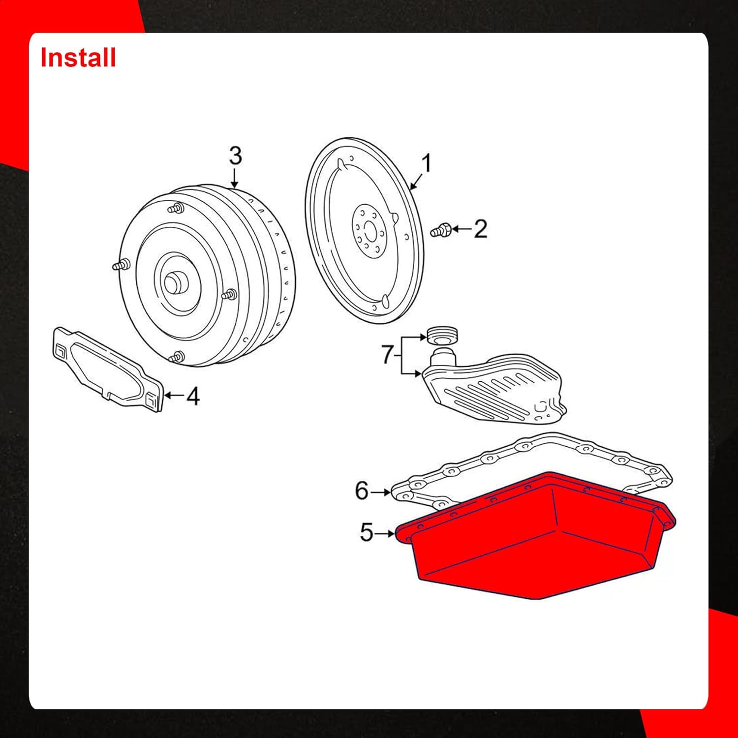 4R70W Pan Gasket 1996-2008 6L3Z7A194A OEM - image 5