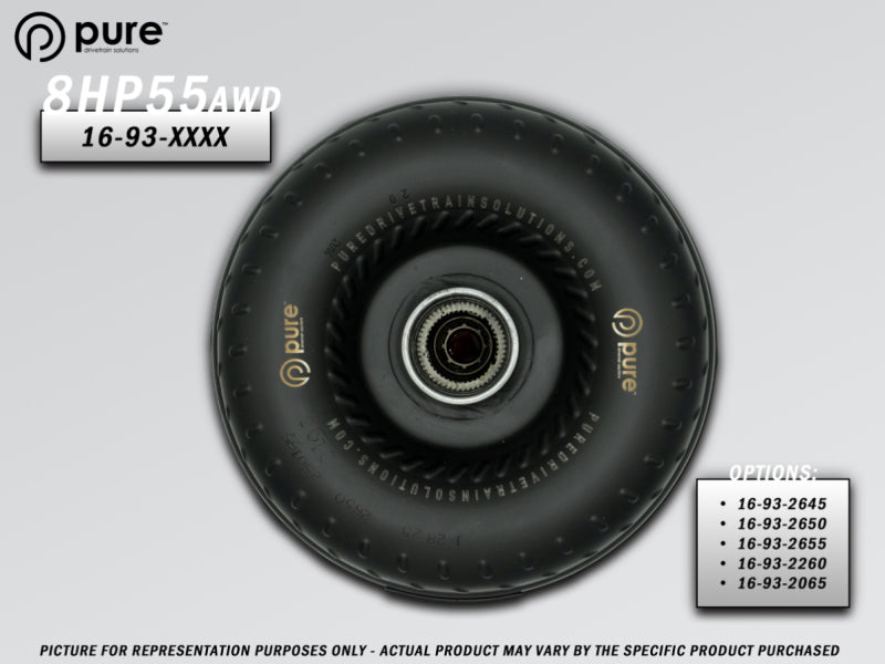 Pure Drivetrain 8HP55 High Performance Billet Race Torque Converter - 26/55 Stator - AWD - 16-93-2655